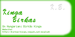 kinga birkas business card